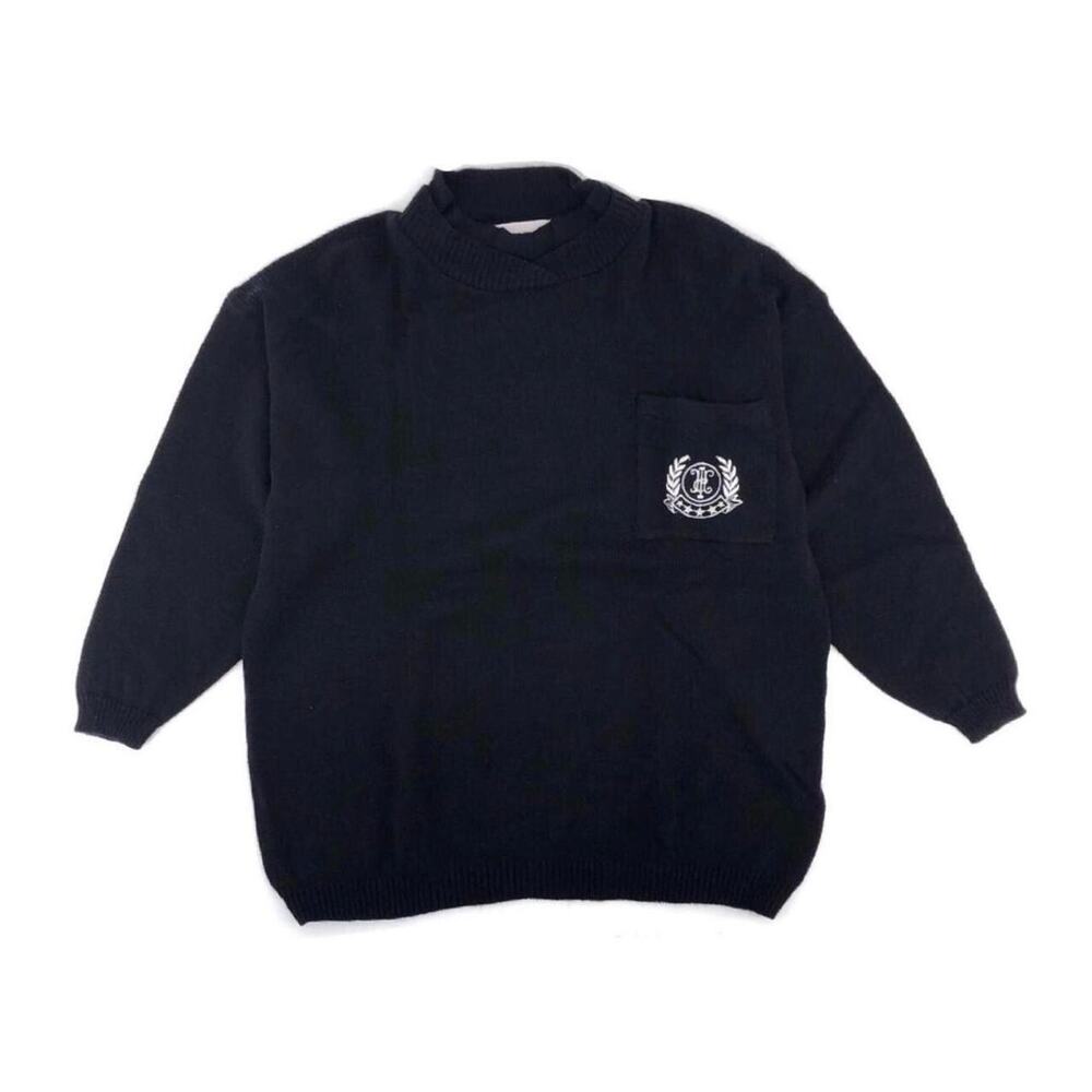 80s mock neck black sweater 1980s vintage